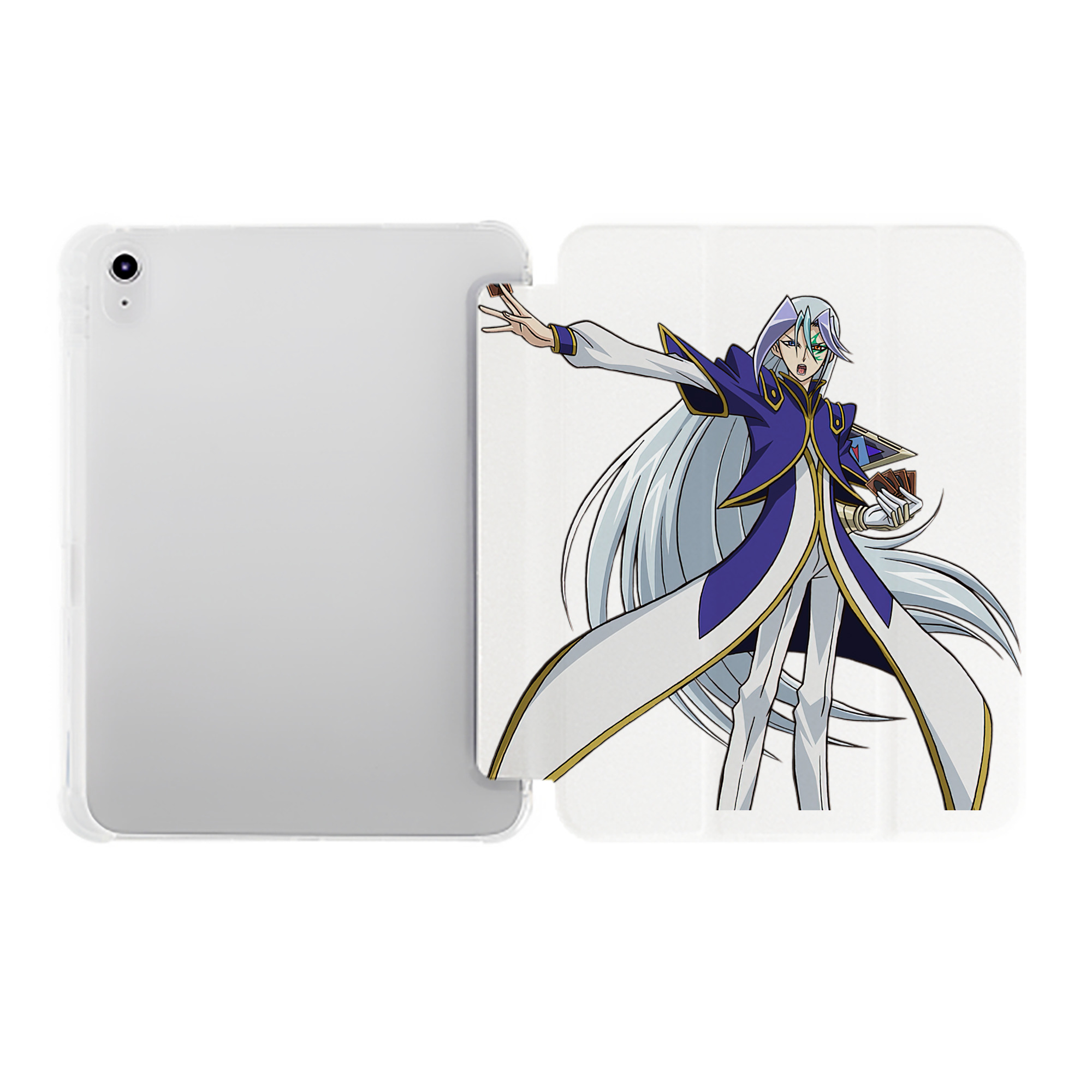（画像用） 遊☆戯☆王 Yu-Gi-Oh! IPad ケース ペン収納付き 三つ折りスタンド PUレザー×シリコン 対応機種9.5/10.5/10.9インチ